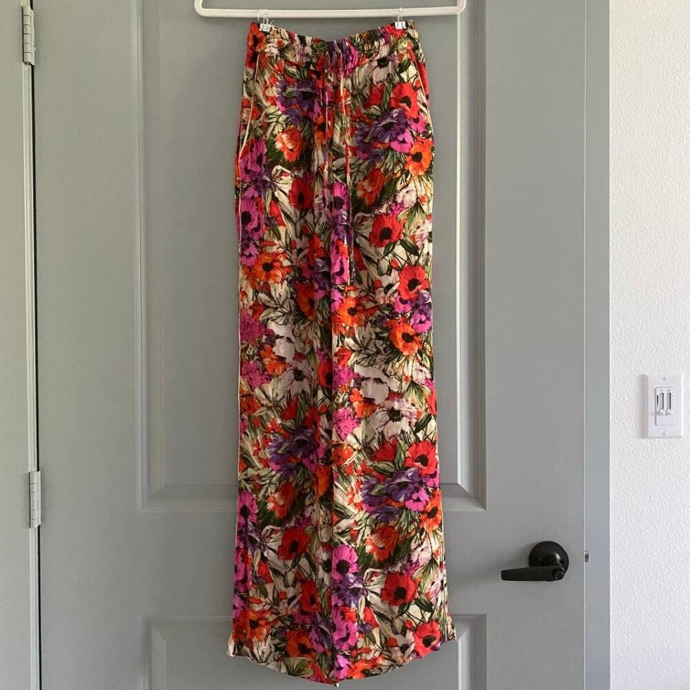 Blumarine Viscose Floral Print High Waisted Pants US size 4